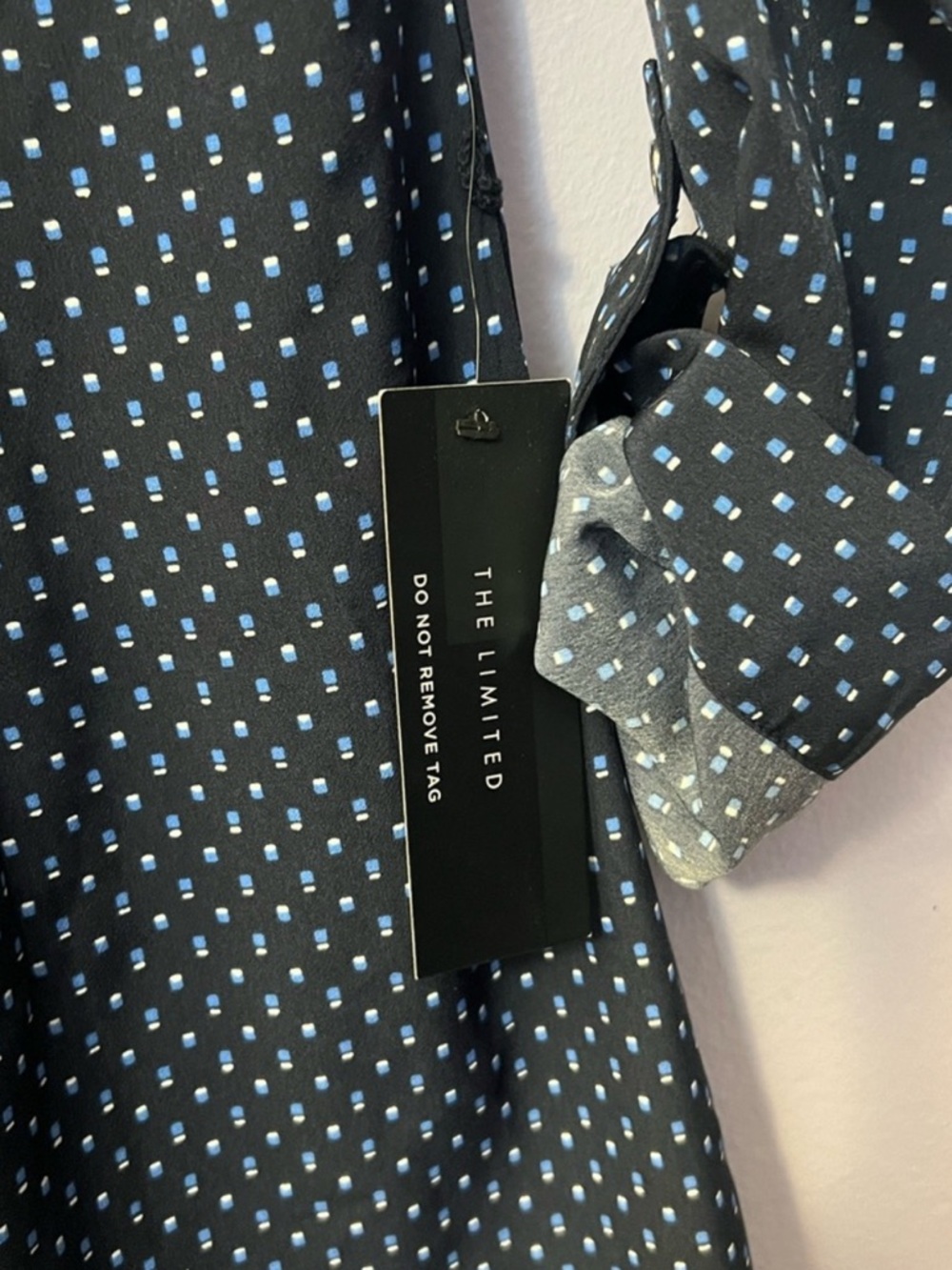 The Limited Navy Dot Shirt Dress - Picture 3 of 5